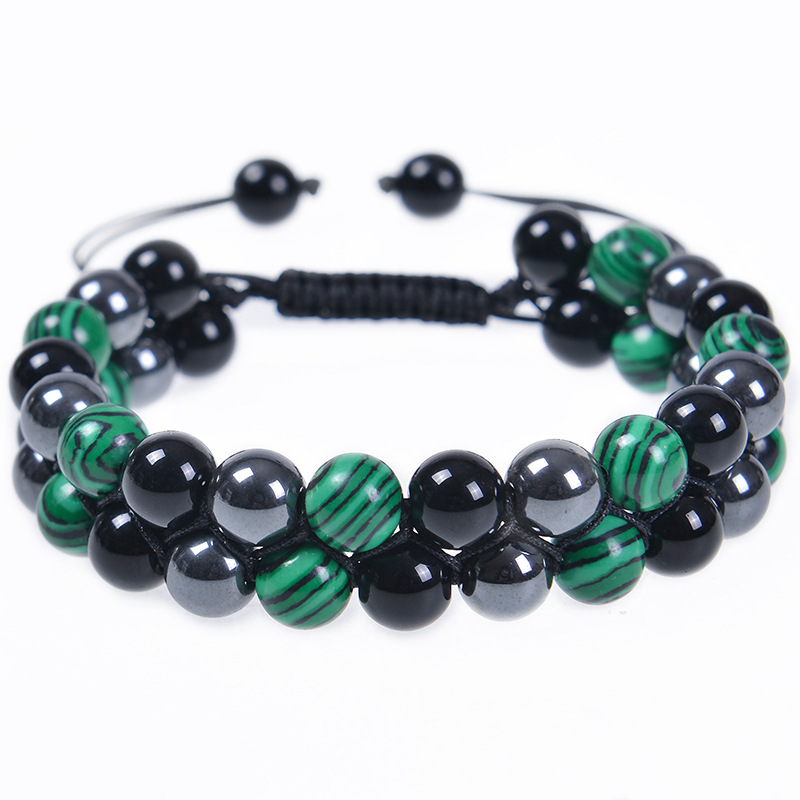 Color Block Pattern Unisex Gender Ethnic Style Color Block Natural Stone Bracelets In Bulk