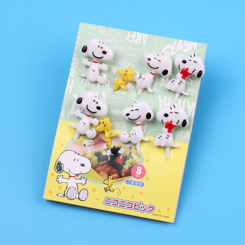 Cartoon japonés encantador tenedor de fruta transfronterizo venta caliente stick de fruta creativa decoración mini tenedor de fruta al por mayor