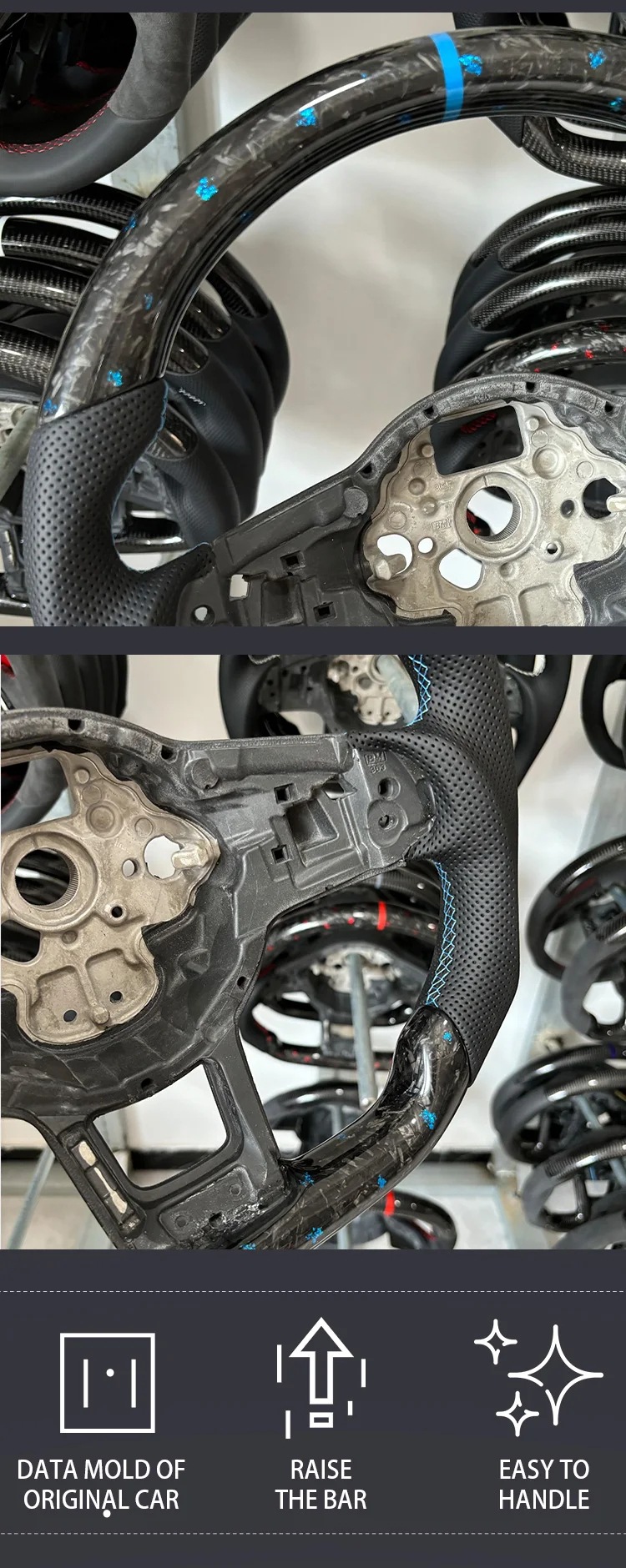 Forged steering wheel is suitable for Volkswagen Mk5 MK7 MK7.5 GTI R Polo 2013-2020