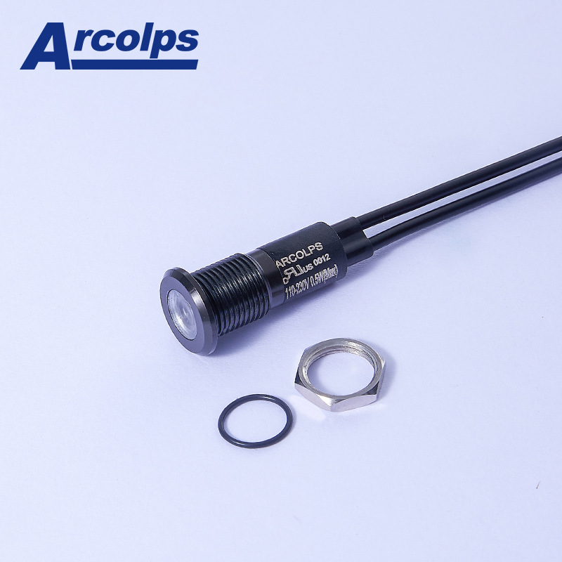 UL认证LED指示灯ø8mm工控设备状态显示灯耐高温金属外壳配电柜