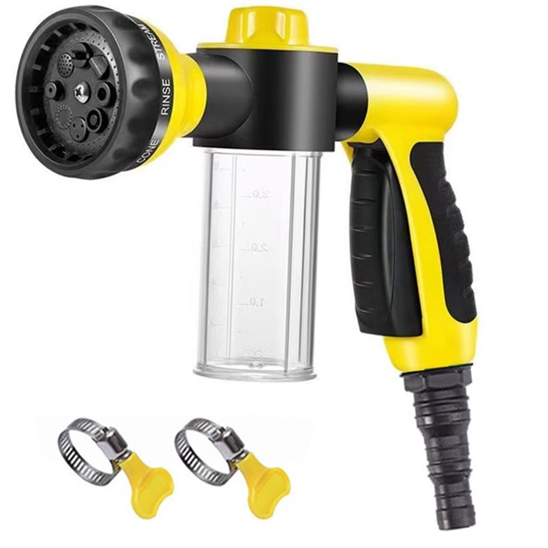 厂家直销家用庭院浇花洗车水枪园林高压冲洗泡沫壶发泡水枪带卡箍