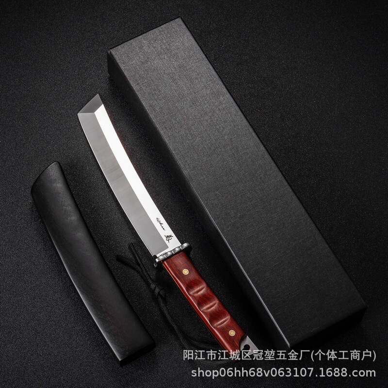 厂家定制电商热卖鬼切龙骨一体锋利木鞘刀野营户外求生随身耐磨刀|undefined