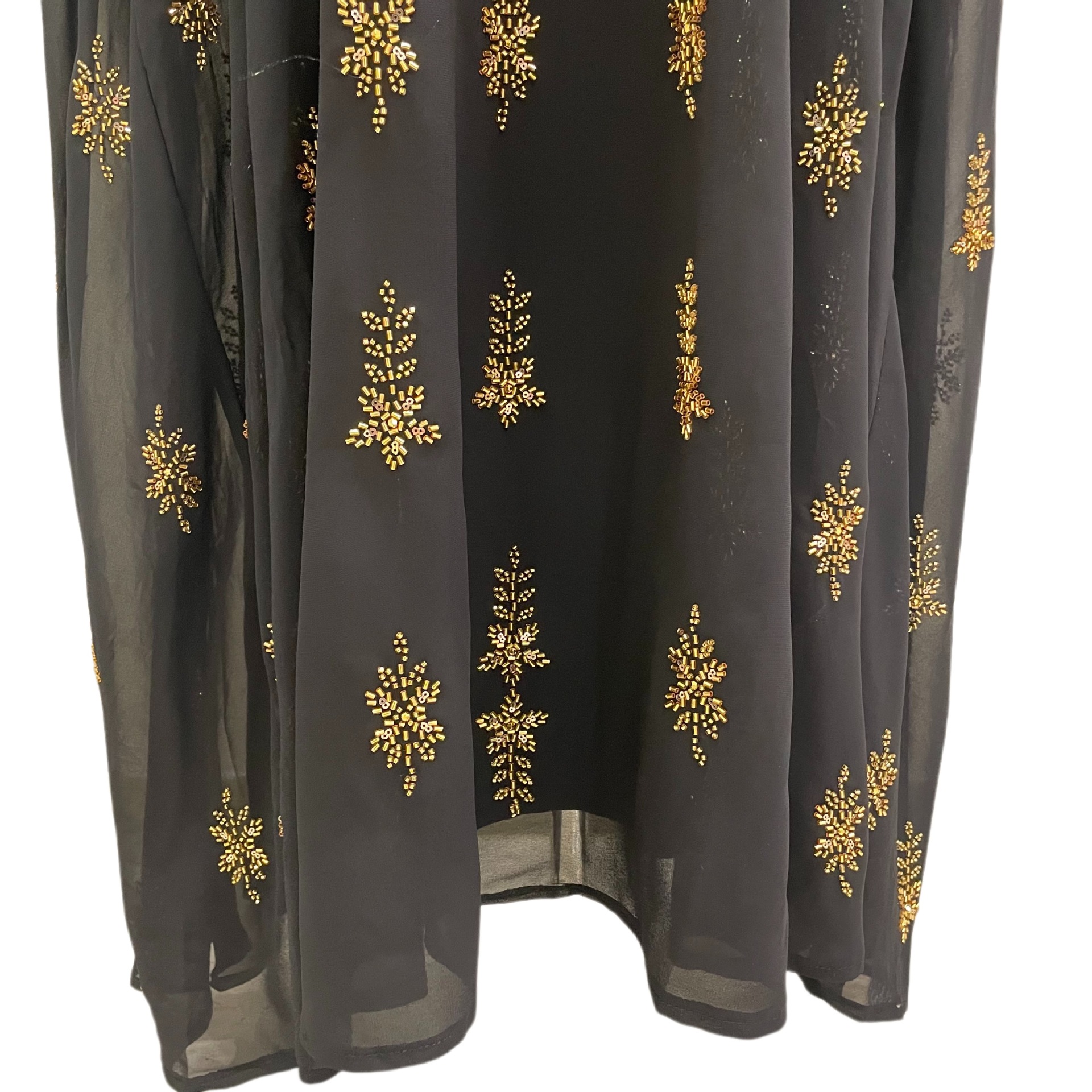 Fashionable Dubai Muslim Bat Sleeve Rhinestone Embellished Robe Arab Middle Eastern Abaya Long Dress_ecoleips.com