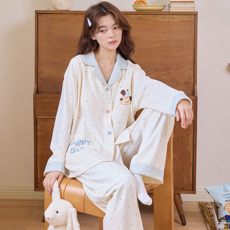 ChicShe Women's Pajamas Spring 100% Long Sleeve 2025 New Style All Cotton And Winter High-end Feel Autumn Homewear_voghion.com