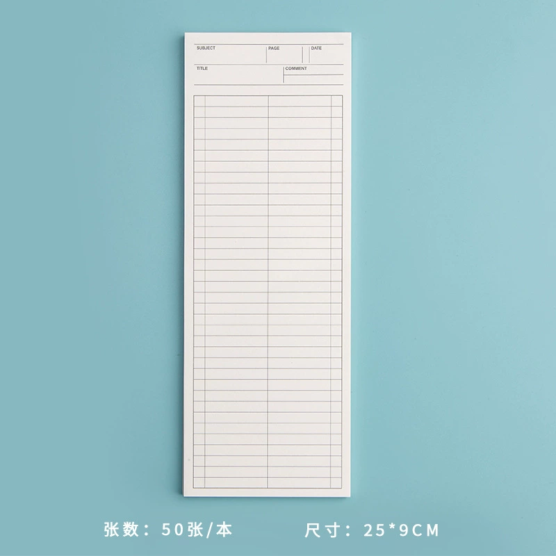 Long Tearable Note Pad (Xiaohongshu) B5‑half Non‑Adhesive Student Notebook, Grid & Lined Covers