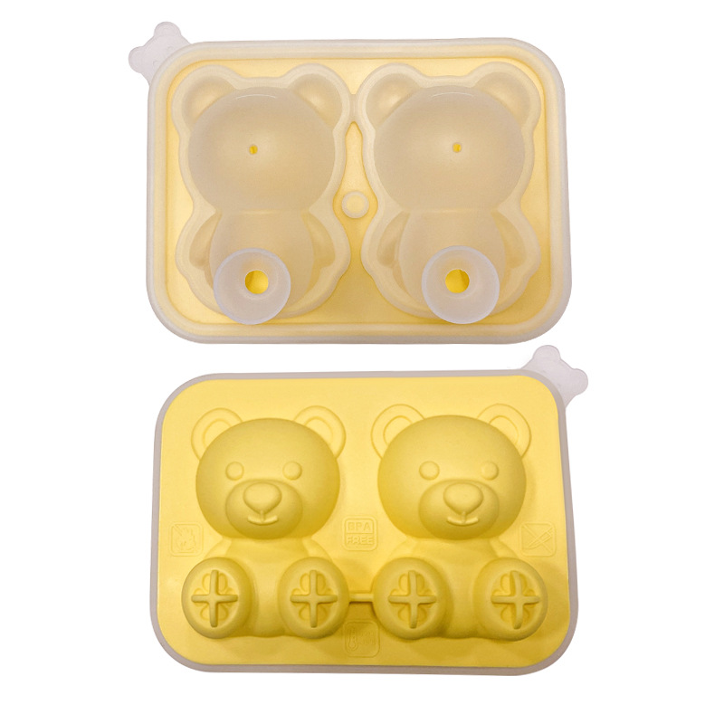 Nueva silicona Internet celebridad oso cubo de hielo molde casero leche té café bebida compañero lindo DIY hielo bandeja fabricación