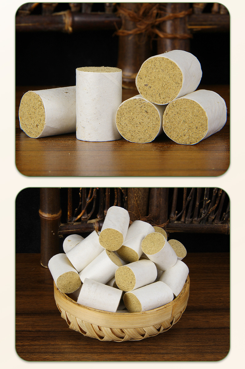 Golden Moxa Cones Ai Zhu 54 Pieces Hand-Rolled Five-Year Aged Moxibustion Cones for Home and Studio Use preparation