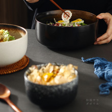 日式陶瓷家用米饭碗法海钵圆碗面碗汤碗早餐甜品碗创意窑变直身碗