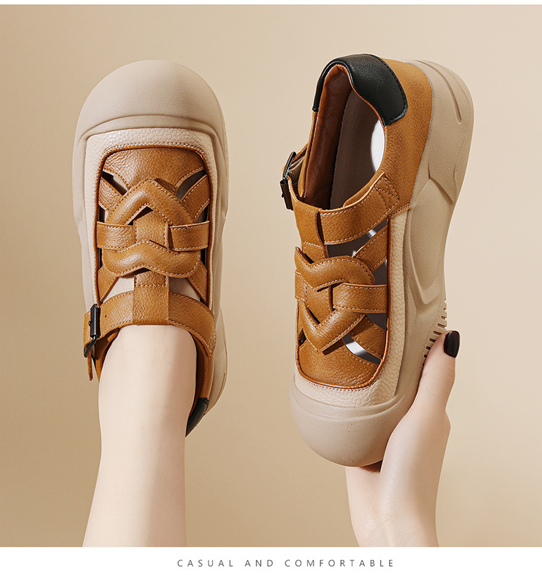 Giày sneaker nữ đế dày da thật thoáng khí mùa hè 2024 — Màu be 1959, Màu vàng 1959 chi tiết 7