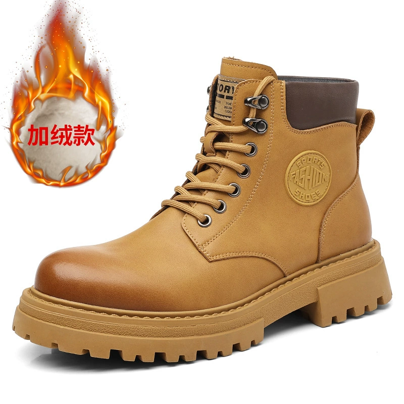 Martens, мужская теплая высокая обувь в английском стиле для отдыха, ботинки