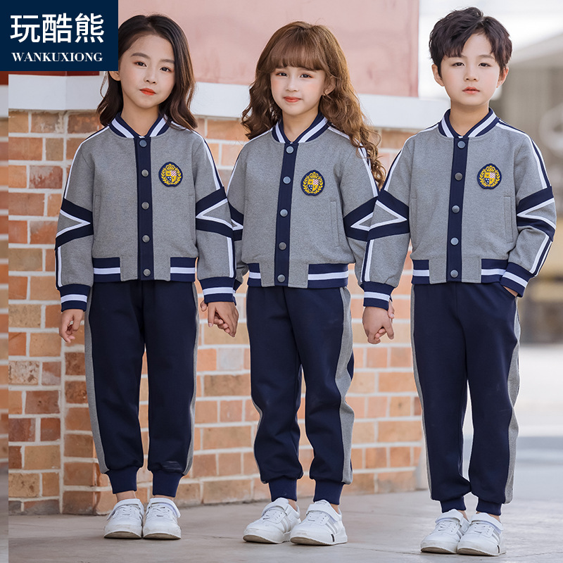 Playful Bear Kindergarten Teacher Uniform English Style Sports Wear Children's Class Attire College Style Primary School Student School Uniform Set