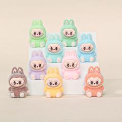 植毛ぬいぐるみ風布製小動物DIYアクセサリー樹脂キーホルダー飾り付けクリエイティブ小物人形