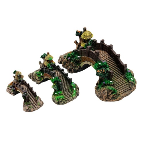 Factory direct water aquarium landscaping bridge resin avoidance pavilion bridge turtle tank climbing terrace fish tank decoration supplies arch bridge
