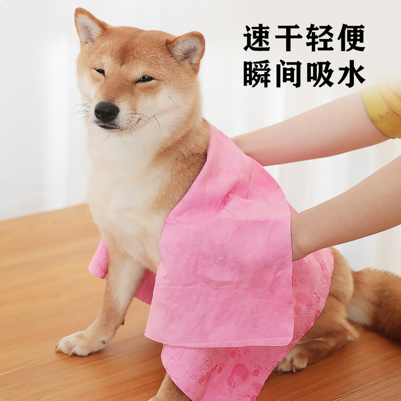 Pet Absorbent Towel, Small Dog Bath Towel, Imitation Suede, Quick-Drying, Non-Stick Hair, Super Absorbent for Cats