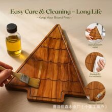 跨境木质圣诞树造型餐盘零食坚果圣诞节装饰托盘家用点心盘