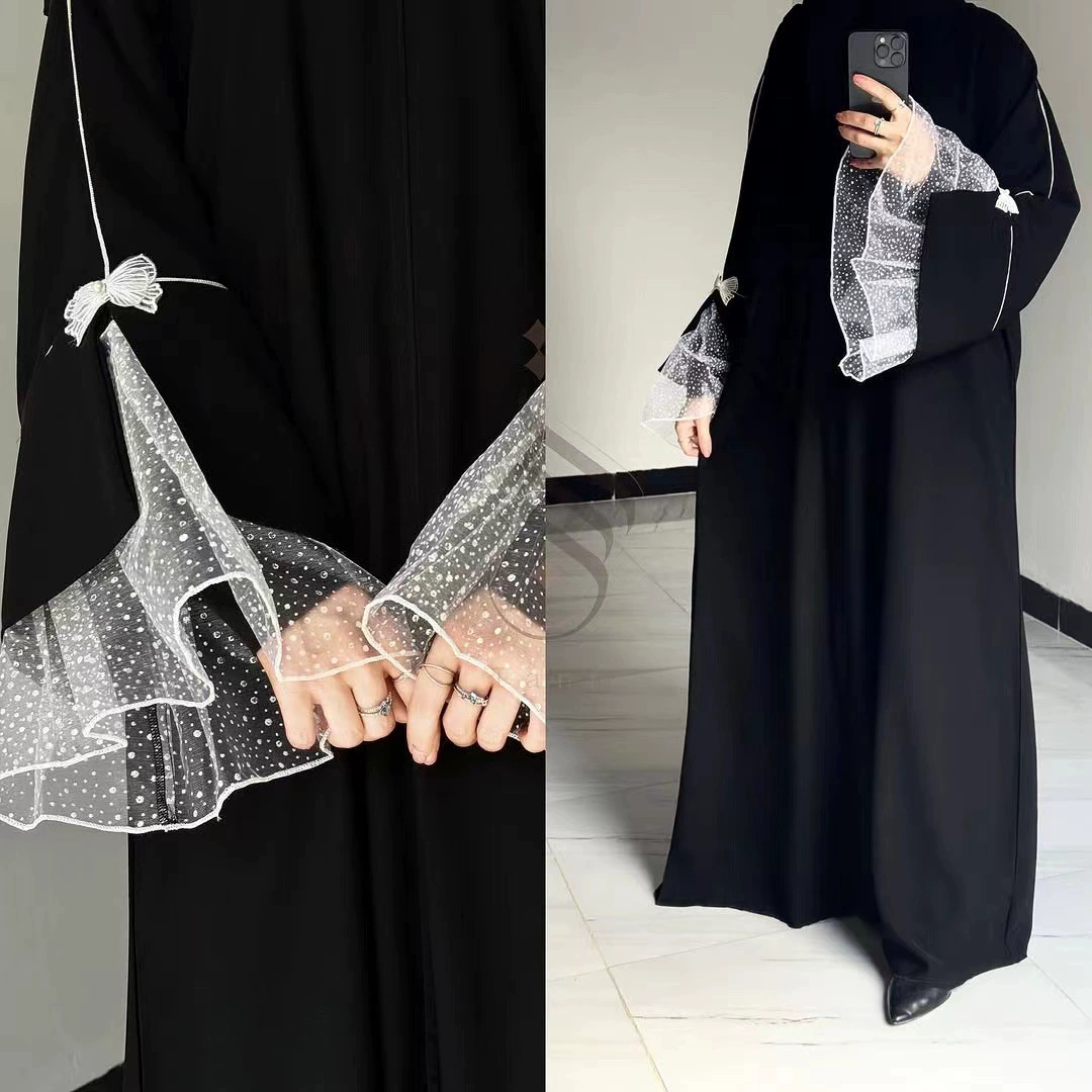 Loriya2025 AliExpress Dubai Türkiye Сплетённое кружевное платье кафтан абаяLR1016