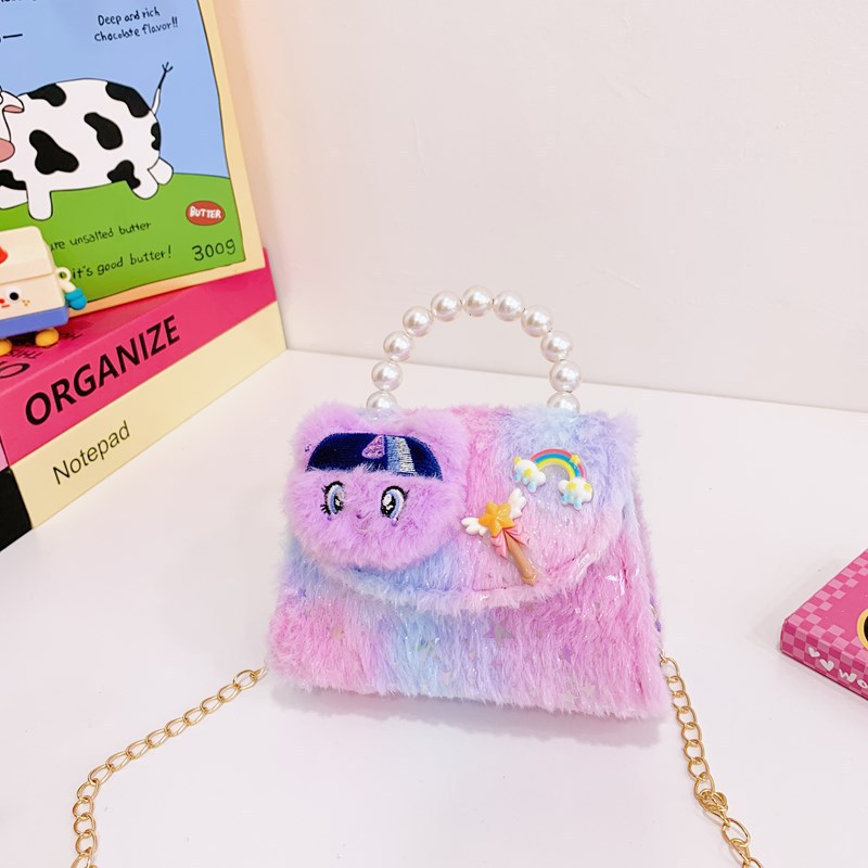 Otoño e invierno nuevos bolsos para niños lindos bolsos de piel de felpa accesorios bolsos de princesa celebridades de Internet bolsos de moda para niñas