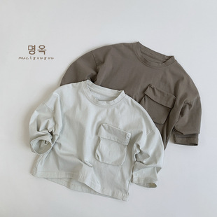 Children's Long-sleeved T-shirt Autumn New Boys and Girls All-match Cotton Top for Small and Medium-sized Children's Baby Korean-style Casual Children's Wear Trendy