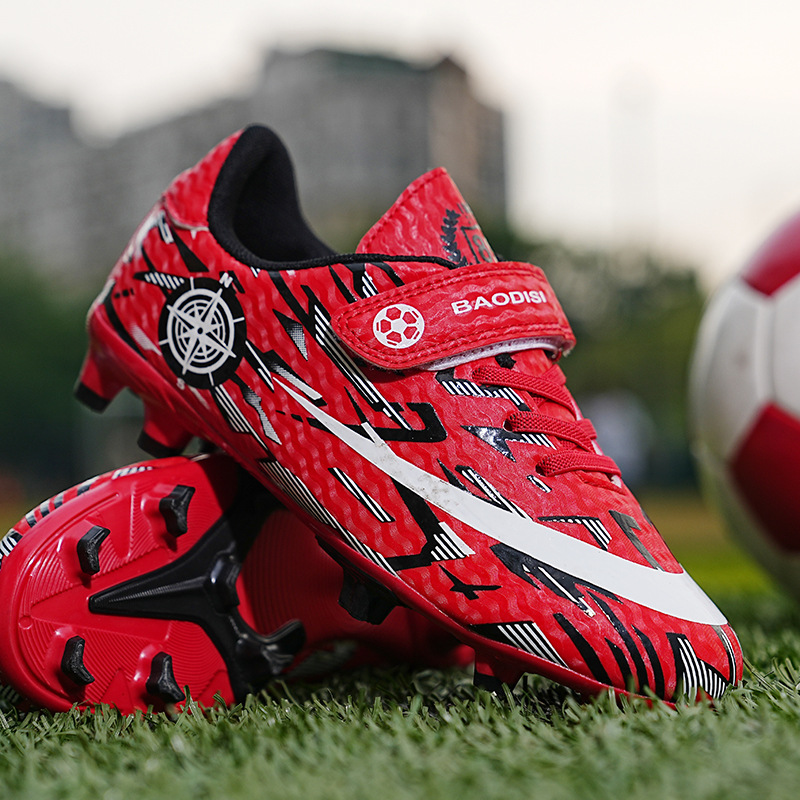 ShoeGlobe In Stock Cross-Border Soccer For Men With Velcro TF Cleats Long Student Youth Training Shoes Competition Spikes_voghion.com