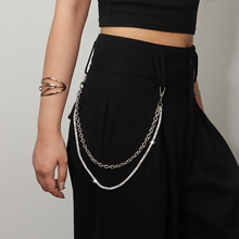 新款百搭金属水钻链条裤链时尚通用牛仔裤朋克风嘻哈街头配饰腰链