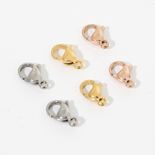 304 stainless steel lobster clasp vacuum plated color-preserving 18k gold black rose gold DIY jewelry accessories spring connection buckle