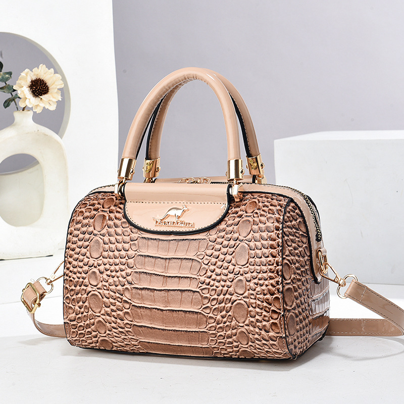 Bolso bolso bolso de cuero brillante con patrón de cocodrilo, bolso de hombro de mensajero de moda de temperamento, bags transfronterizos explosivos de comercio exterior