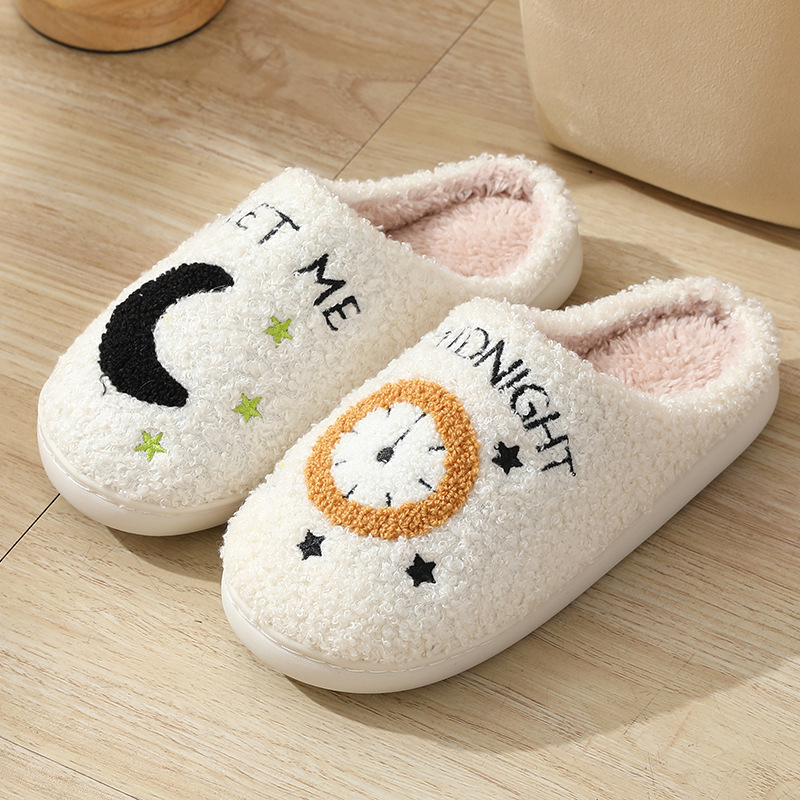 Zapatillas populares de algodón para mujer, pantuflas de algodón cálidas de felpa para invierno, Navidad y Halloween, para interior y hogar