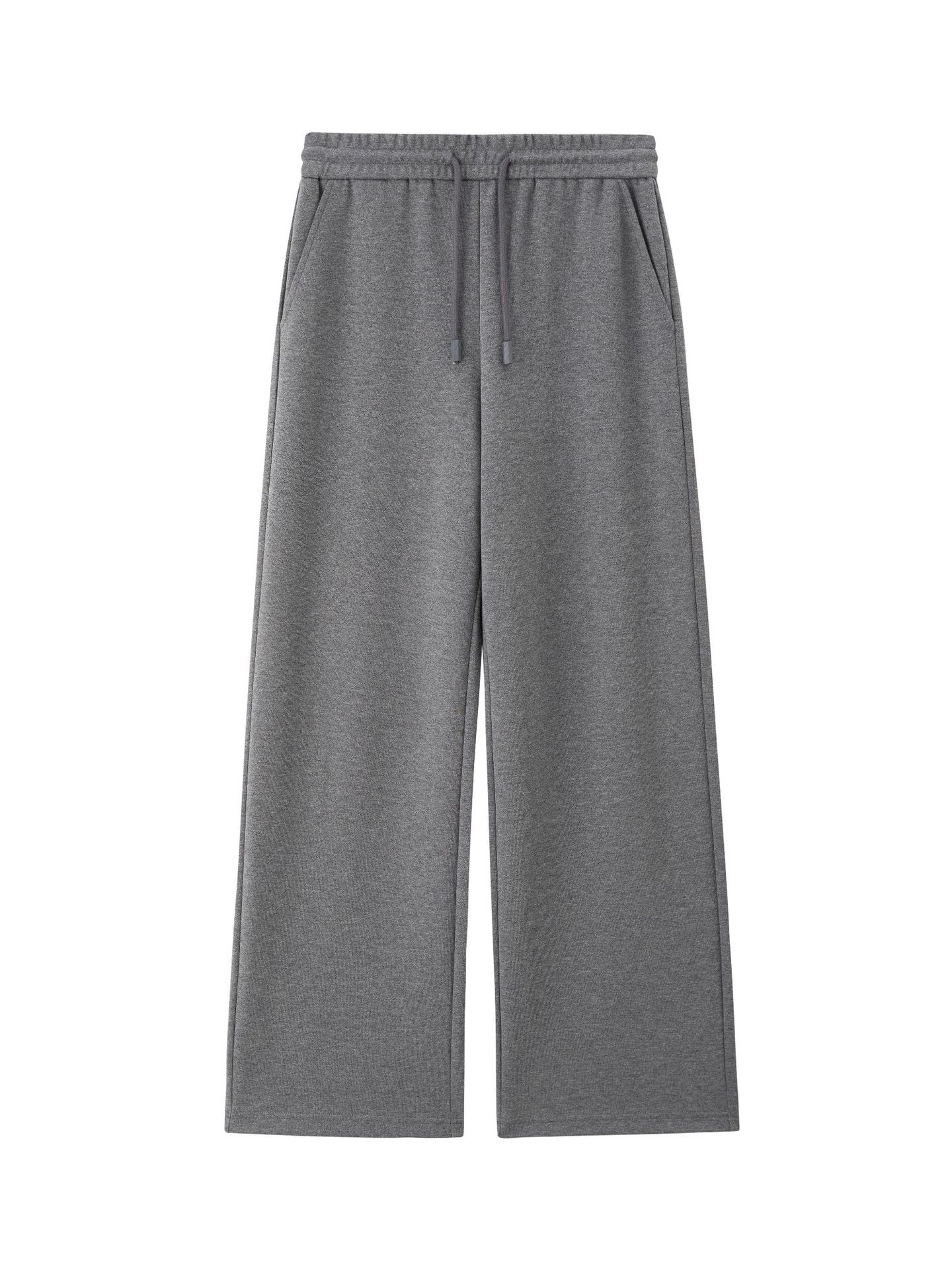 2026 Autumn/Winter Wool Pants Casual Drawstring Versatile Knitted Lazy Style Women's Pants Machine Washable Full Wool Straight Pants