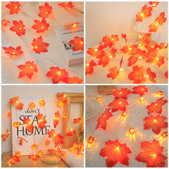 LED Maple Leaf Pumpkin String Lights Halloween Pumpkin Decoration String Lights Thanksgiving Maple Leaf Lanterns Autumn Maple Leaf Pumpkin Lanterns
