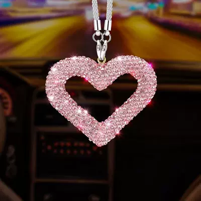 Car hanging | Diamond Car Pendant Car - pink-love-chain