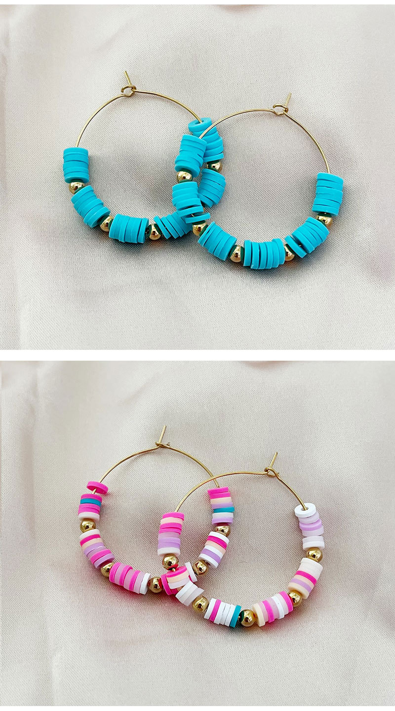 1 Pair Quantity Holiday, Daily Occasion 1 Pair Casual Simple Style Geometric 304 Stainless Steel Soft Clay Hoop Earrings