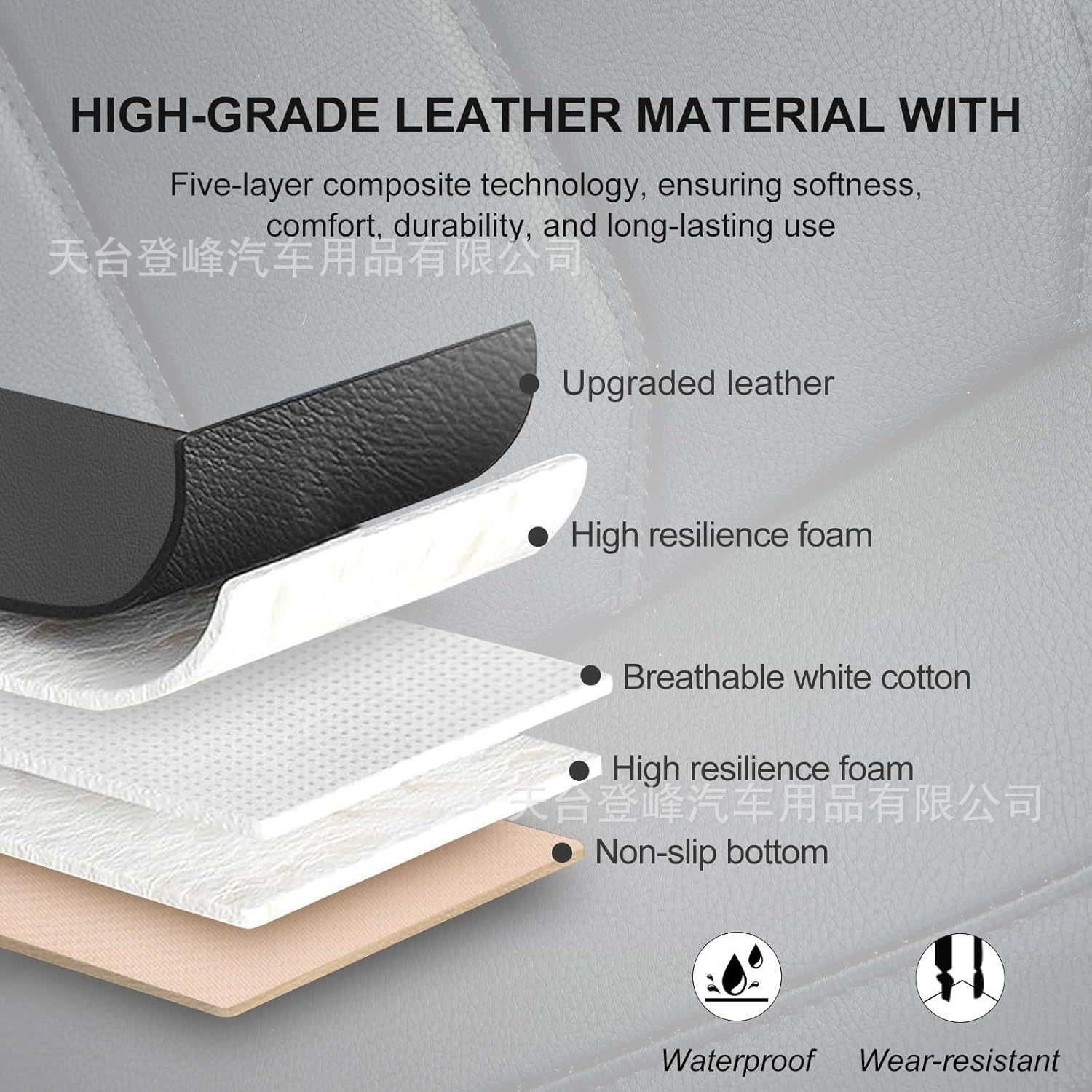 Car seat covers made of PVC leather, non-slip, full protection, suitable for 95% of car models, universal seat cushions for SUVs, sedans, and pickups