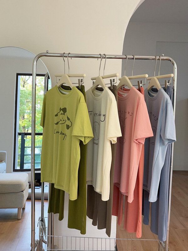 Mojito Tiansi Cotton Suit 875# Su Xixi Average Size Tiansi Cotton Comfortable Loose Pajamas for Going Out