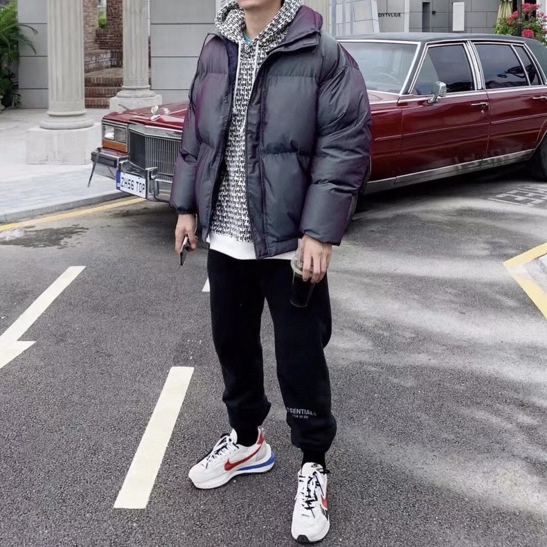 Productos originales de gama alta Essentials ropa de algodón acolchado cremallera collar de pie marca de moda Niebla High Street ropa de algodón acolchado Super gruesa Super caliente