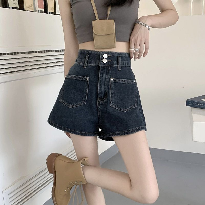 High Quality Denim Shorts Women's Summer 2023 New High Waist Slimming All-match Straight Short Pants for Small People with Wide Legs High Quality Denim Shorts Women's Summer 2023 New High Waist Slimming All-match Straight Short Pants for Small People with Wide Legs