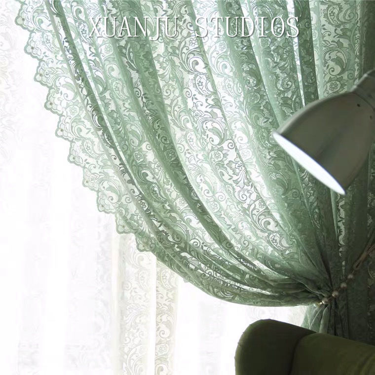 French Retro Lace Pearl Gauze Curtains for Room, Living Room, Bedroom, Princess Style Dreamy Curtains, Factory Wholesale