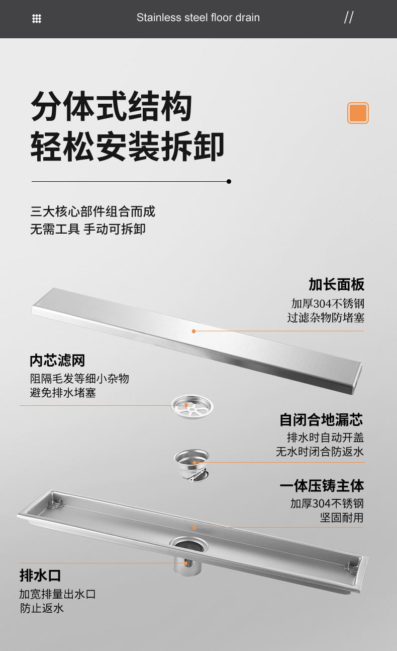 230824-Folding Hidden Floor Drain 5SKU+5 Inch 1SKU-Total 6SKU