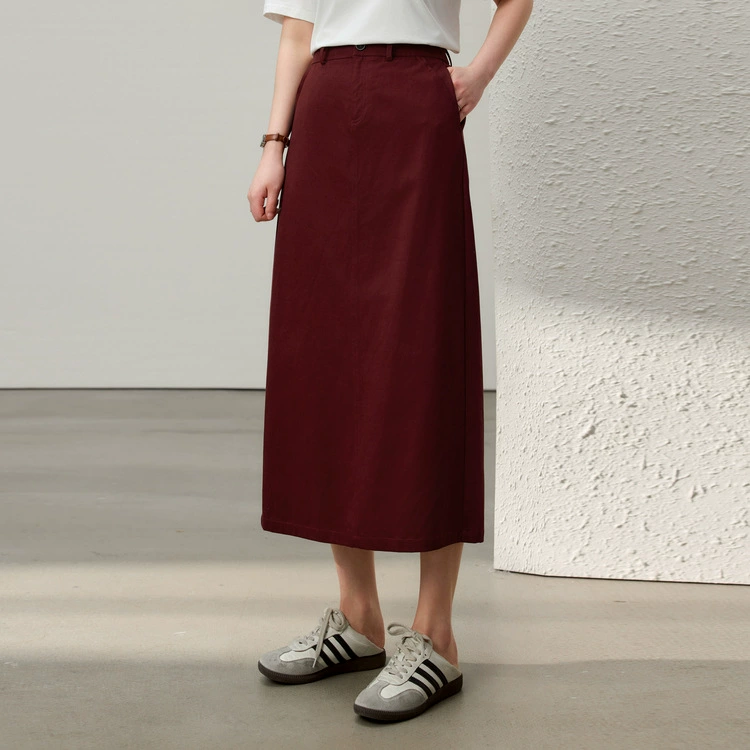 [Послеобеденный чай минор] Leiser хлопковая смесь с открытой вилкой юбка с полутяшкой, сытная большая женская толстая ммм, летняя новая