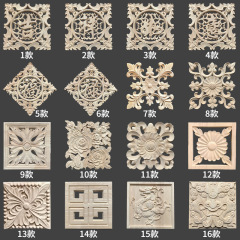 東陽木彫りの実木は透かし彫りの角の花を貼ります。中国式のヨーロッパ式の四角の寝室のテレビの背景の壁面の装飾の置物です。