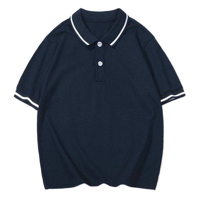 2023 Camiseta de solapa de manga corta para niños de estilo coreano de verano para niños medianos y grandes camisa de polo de color sólido para niños de manga corta al por mayor