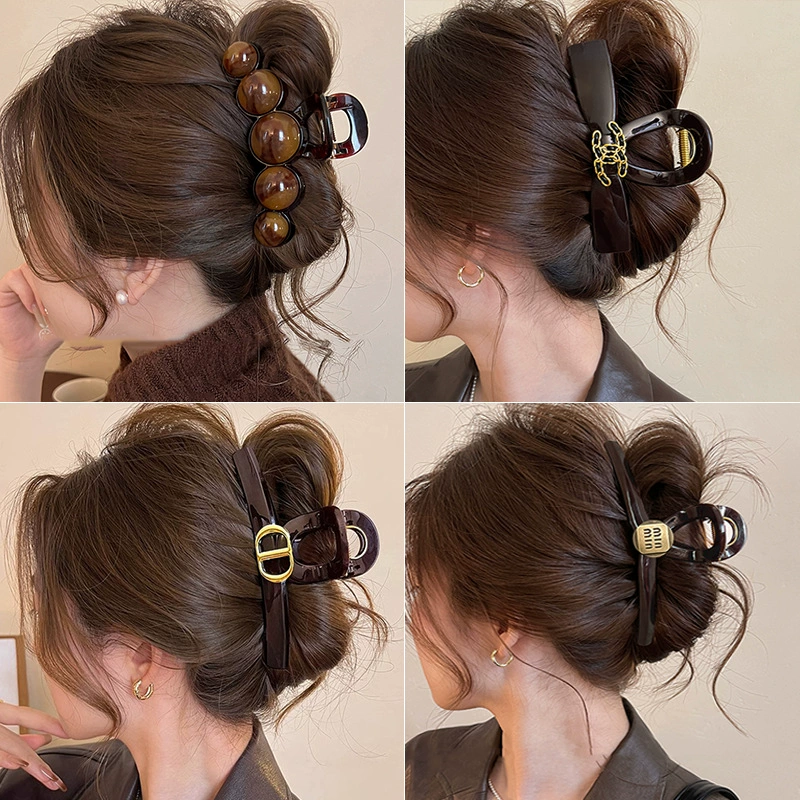 2025 New Oversized 13cm Hair Clip for Women with Thick Hair, High-End Shark Clip for the Back of the Head, Wholesale Hair Accessories