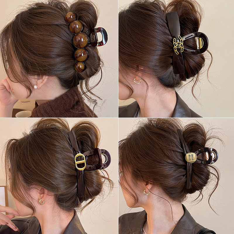 2026 New Model Extra-Large 13cm Hair Clip for Women with Thick Hair, High-End Shark Clip for the Back of the Head, Wholesale Hair Accessories