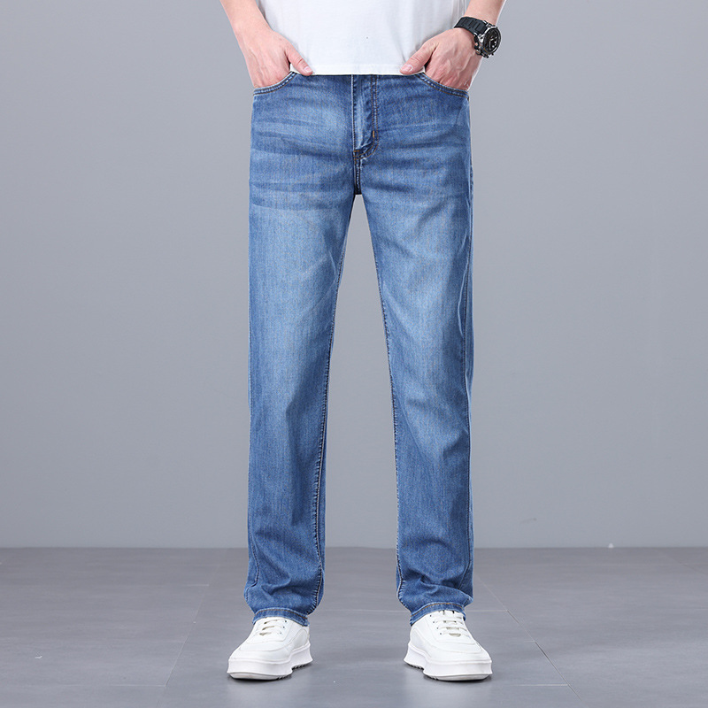 Xinjiang Long-Staple Cotton Straight-Leg Jeans for Men 2026 Summer Thin Loose High-Waisted Business Casual Pants Linen Breathable Xinjiang Long-Staple Cotton Straight-Leg Jeans for Men 2026 Summer Thin Loose High-Waisted Business Casual Pants Linen Breathable