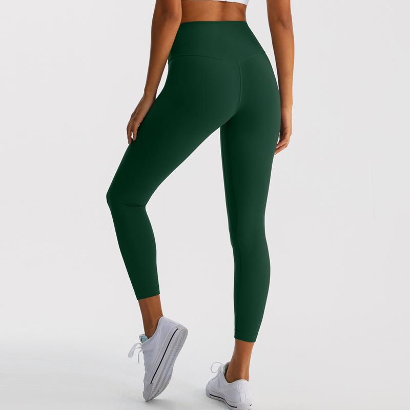 Pantalones de yoga de cintura alta Lulu para mujer, leggings deportivos de 24 pulgadas con tacto suave, efecto moldeador, realce de glúteos, absorción del sudor y secado rápido.