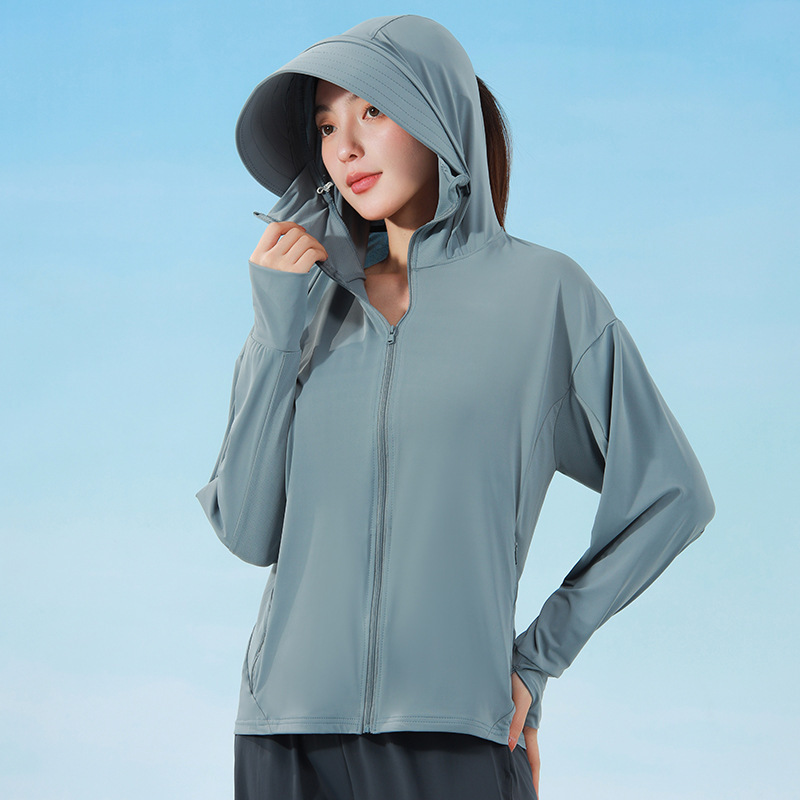 Moxun ロマンチックな日焼け止め服女性 2025 新しい夏のアイスシルクカーディガン軽量通気性抗 UV 日焼け止め服女性|undefined