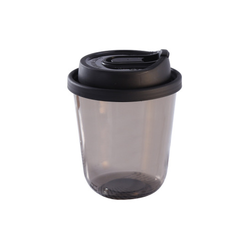 Disposable coffee cup pet cold drink cool black warrior transparent with lid black thickened 500 cup ice American commercial