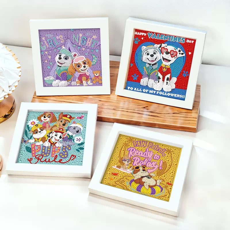 汪汪队钻石画拉布拉多手工DIY儿童钻石贴画小狗亮钻砖石画批发