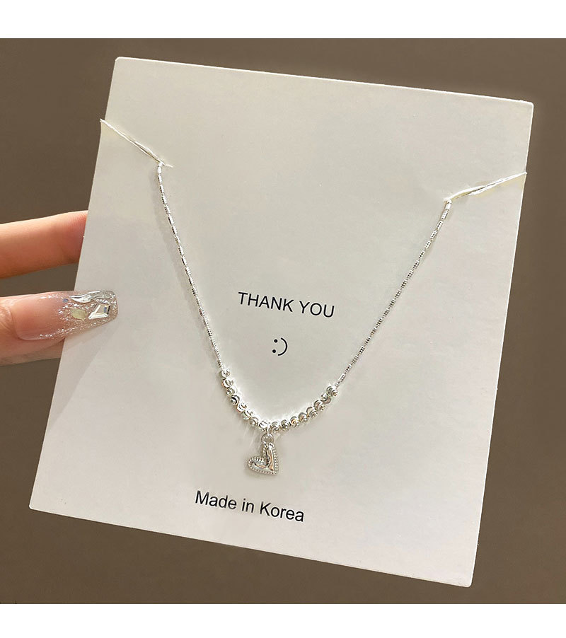 small pieces of silver love necklace for women light luxury minority cold style sweater chain high sense all-match super hot ornament wholesale undefined