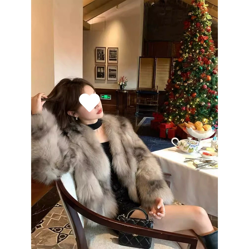 2024 мода экологически чистые лисы высокого класса меховое пальто женские осень-зима молодые новые шерстяные короткие пальто