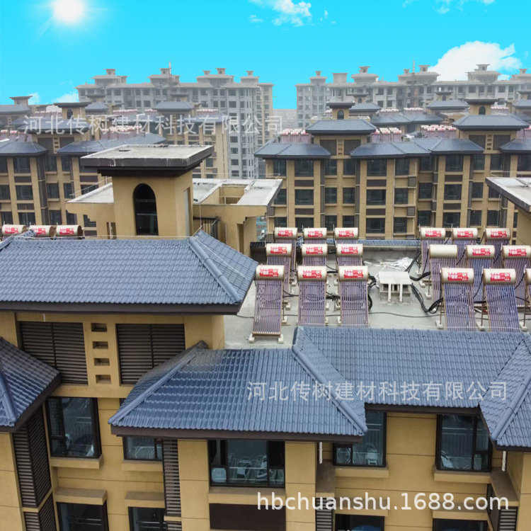 平改坡树脂瓦别墅屋顶瓦合成树脂瓦中式别墅瓦门头复古塑料屋面瓦